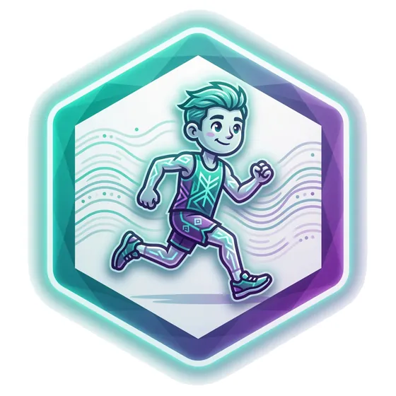 The Rytme hexagon badge with a runner inside it.